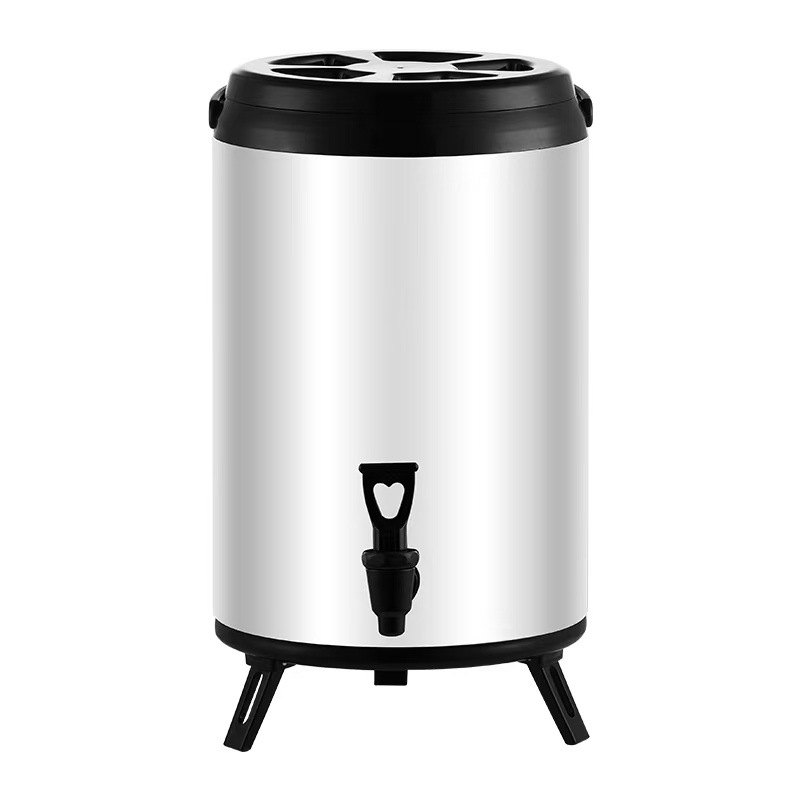 小窝厘 保温桶商用大容量奶茶桶茶桶不锈钢双层豆浆桶18L 2.5CM特厚奶茶桶 油光白