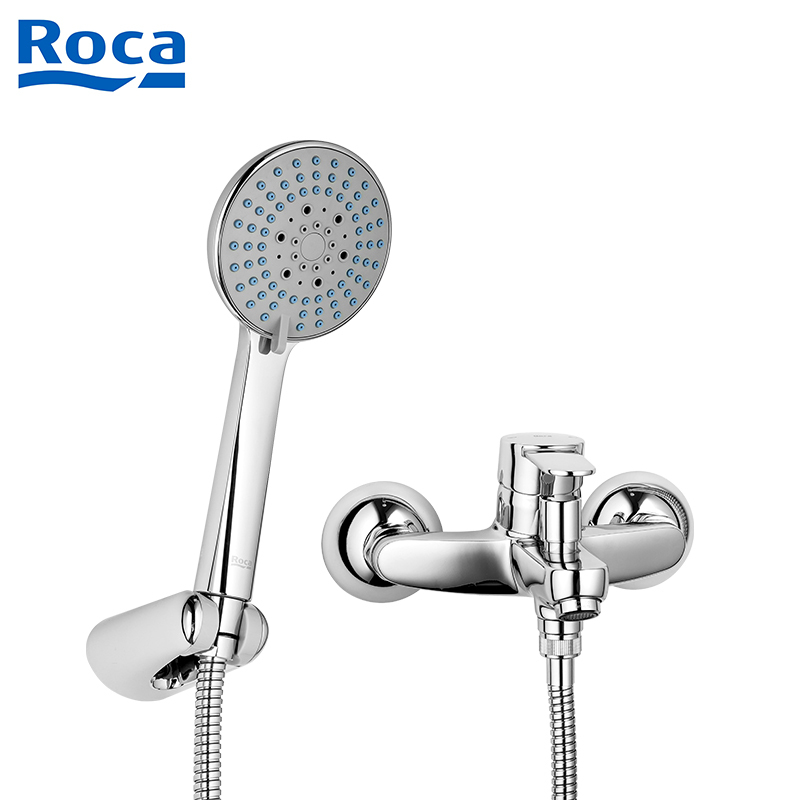 乐家卫浴(Roca)手持花洒挂墙式浴缸淋浴龙头 冷热水龙头手持花洒淋浴花洒