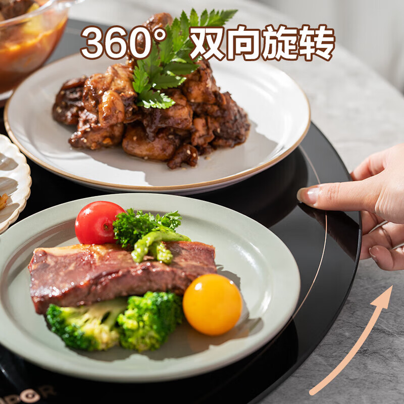 苏泊尔(SUPOR)暖菜板 饭菜保温板热菜板 加热桌垫 烘干发酵解冻加热板可旋转餐桌转盘 BZ60A806J 机械款高清大图