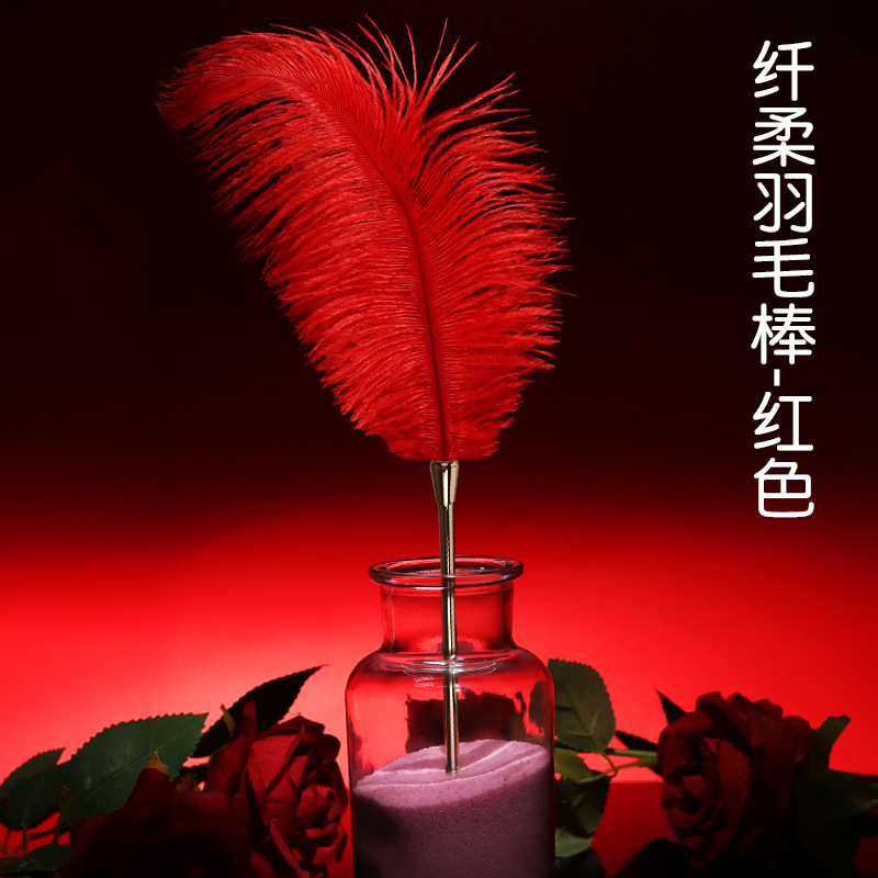 情趣用品sm成年人用品夫妻床上助爱玩具羽毛棒代批发厂家一手货源 SM-纤柔羽毛棒红色 默认尺码