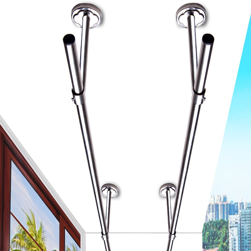 东映之画定制阳台晾衣杆固定式不锈钢晾衣架单双晒挂衣支架吊座顶装