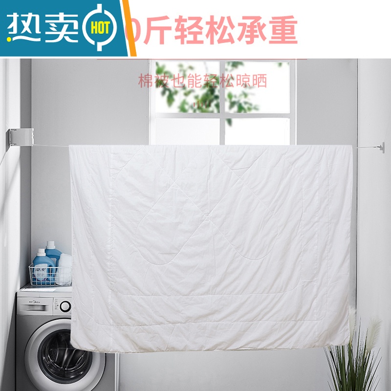 敬平隐形室内免打孔晾衣服绳子凉衣伸缩钢丝绳阳台室外晾衣器 黑色高清大图