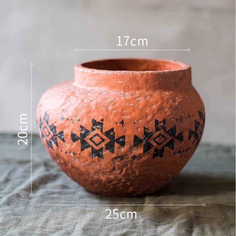 家柏饰(CORATED)印象摩洛哥 红陶花盆花器 非洲元素装饰器皿摆件杂货花园 印象摩洛哥A底部已打孔 大高清大图