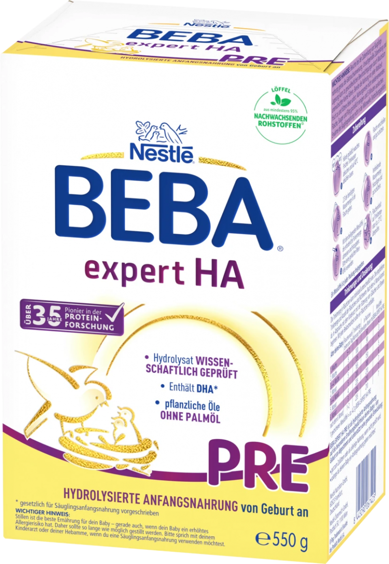 原装进口德国雀巢BEBA expert HA p段低敏配方奶粉0-6个月550g高清大图