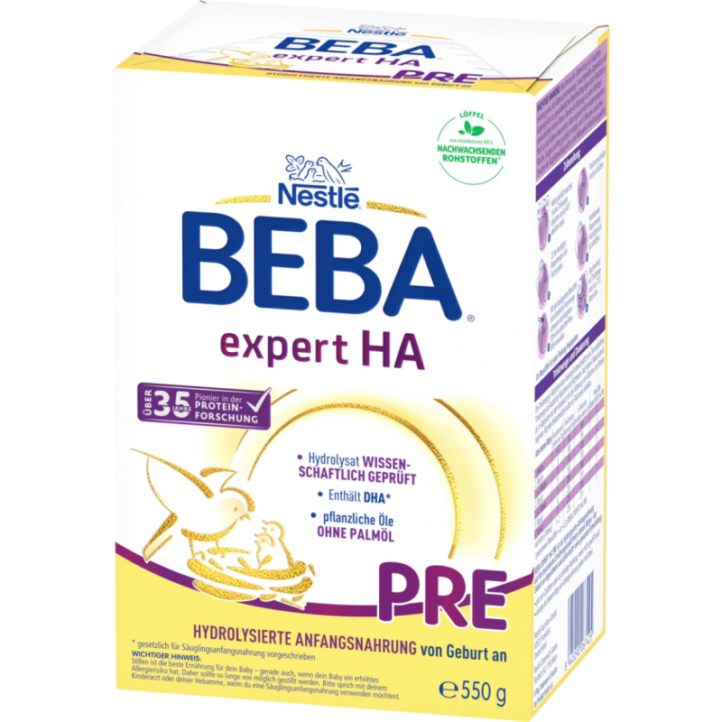 原装进口德国雀巢BEBA expert HA p段低敏配方奶粉0-6个月550g