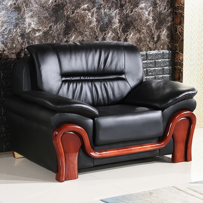 鑫环境 商务接待单人位办公沙发商务办公室沙发办公室沙发优质耐磨西皮高清大图