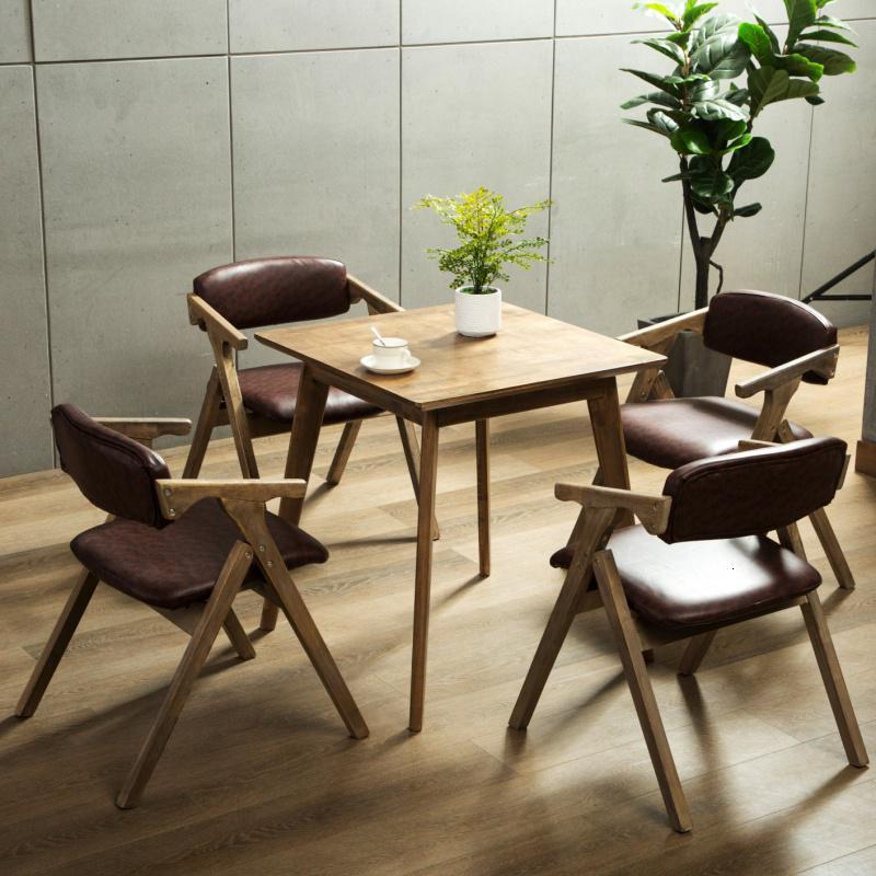 北欧现代简约做旧民宿实木折叠餐椅咖啡椅靠背餐厅书房休闲椅子定制