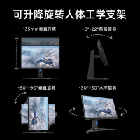 联想(Lenovo)拯救者R24e 23.8英寸FHD IPS原生180Hz刷新率升降旋转 1MsGTG 双接口 99% sRGB 电竞显示器