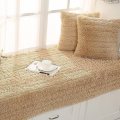 飘窗垫加厚窗台垫现代简约卧室榻榻米阳台垫子飘窗台垫可机洗_1 长毛绒浅咖色110宽*160cm长