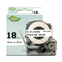 e代经典 18mm白底黑字标签色带 适用 爱普生EPSON LW400;LW700;LW600P LK-5WBN