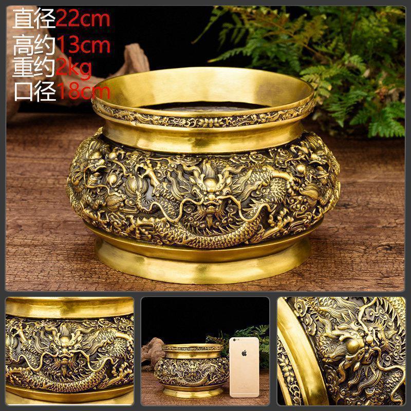 美帮汇九龙香炉 家用铜观音供奉香炉 烧香炉大号佛堂高清大图
