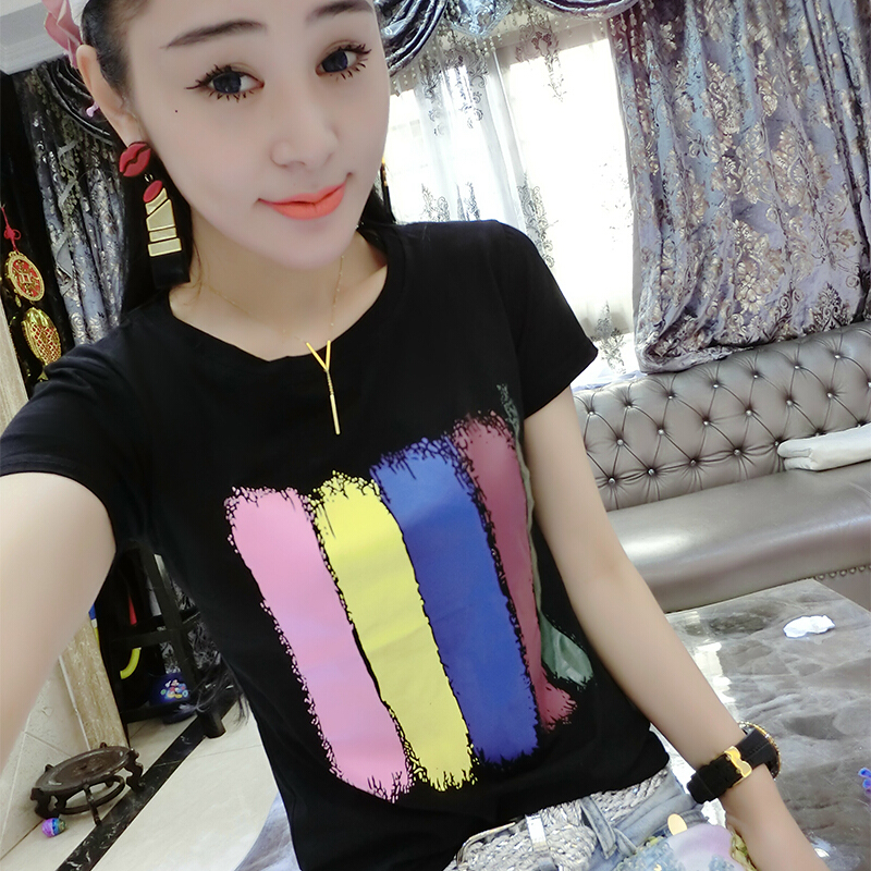 2018新款春夏季体恤女短袖上衣韩版半截袖T恤小衫