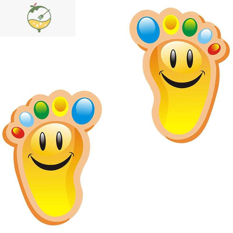 yicheng小脚丫地贴幼儿园学校地面地板台阶贴儿童房卡通防水自粘脚印