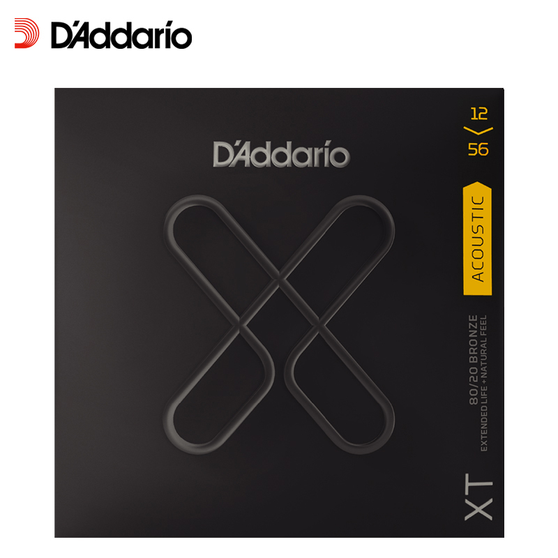 达达里奥(D’Addario)XTABR1256 青铜民谣吉他琴弦防锈镀膜 手感粗款012-056美产原装进口