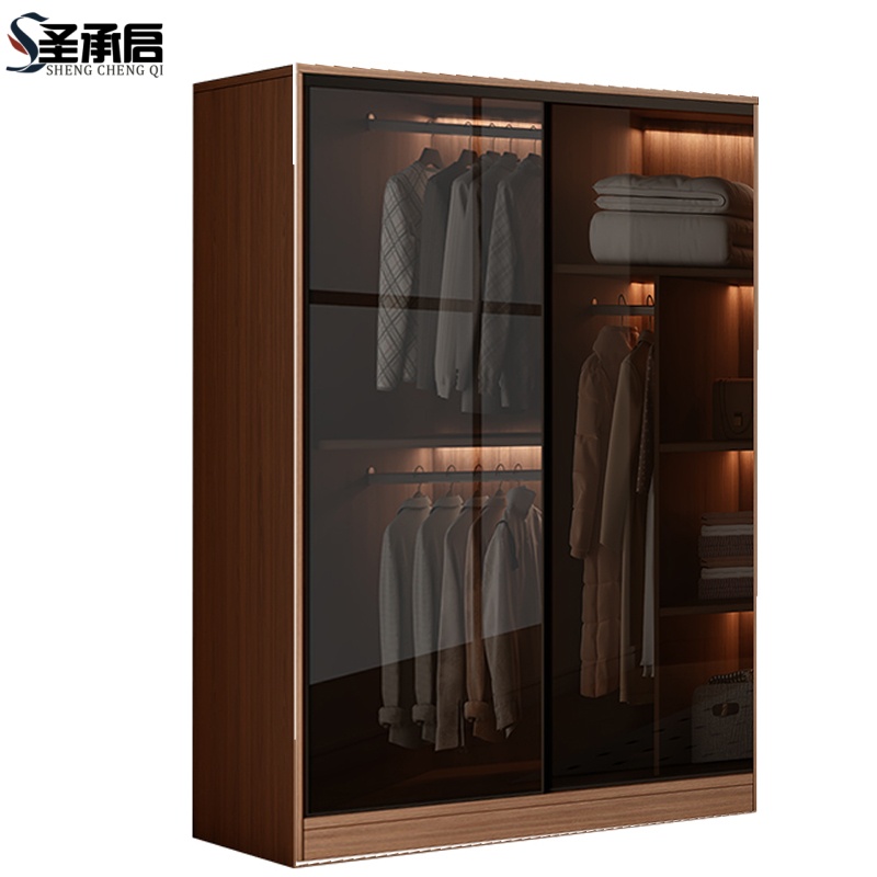 圣承启木质衣柜120cm台高清大图