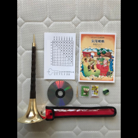 兴乌木D调唢呐红木黑檀d调初学者乐器送全套配件 初学黑檀黄碗+全套配件+教材