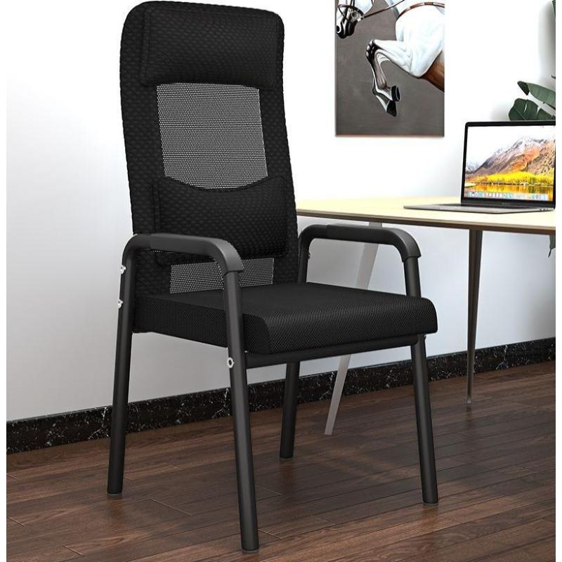 会议椅办公椅电脑椅员工靠背椅子【配件保10年】【非整装发货】-四腿款黑架高背双靠枕-四腿款黑架高背双靠枕-