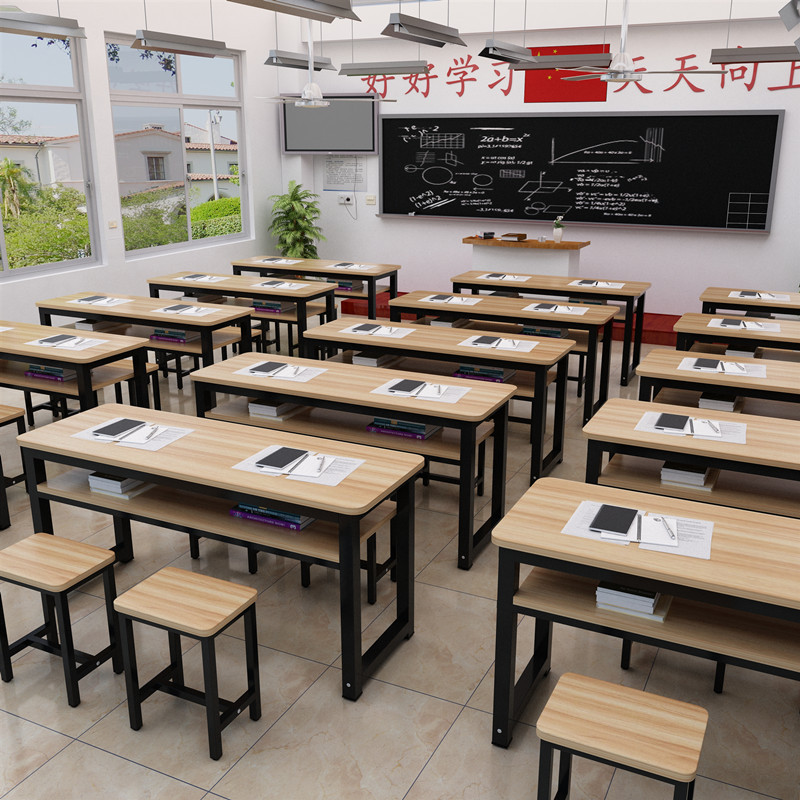 艺可恩辅导班中小学课桌椅培训桌组合幼儿园补习班书桌单双层学生