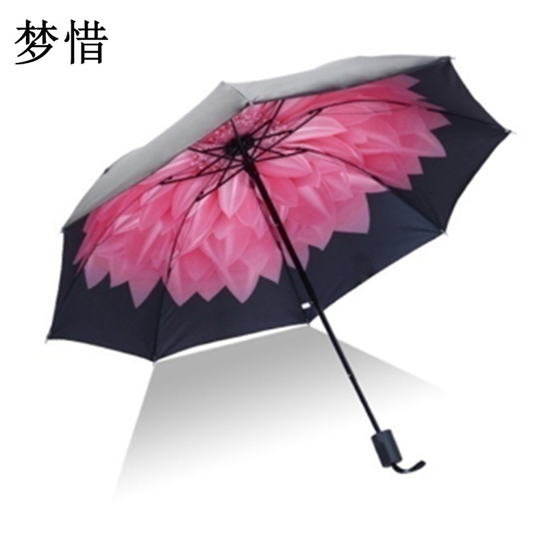 梦惜 手动钢骨伞架 黑胶布 橡胶漆手柄 晴雨两用伞 YF-S2021027/把