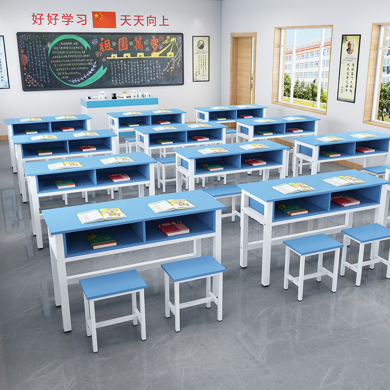 艺可恩学生培训桌单双人课桌椅中小学生补习班辅导班培训班书桌