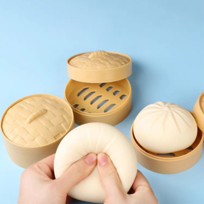 解压包子捏捏乐仿真减压小玩具小号包子蒸笼65cm1个