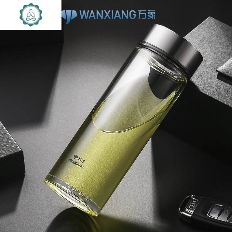 单层耐热加厚泡茶杯男便携车载商务家用喝水杯子玻璃杯