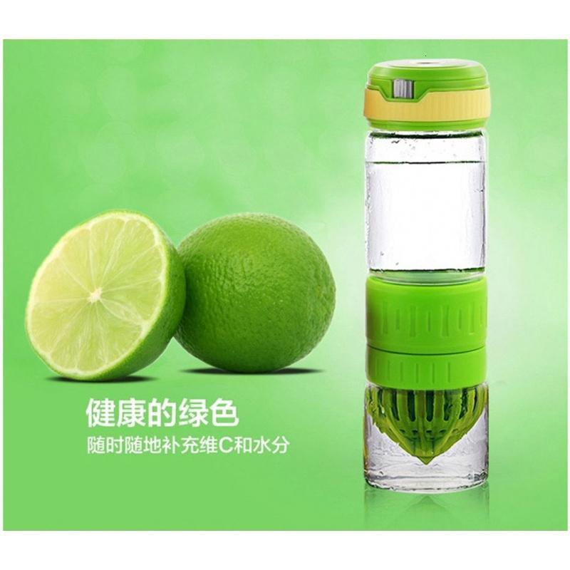 普润 柠檬杯玻璃水杯子便携创意情侣茶杯透明随手杯