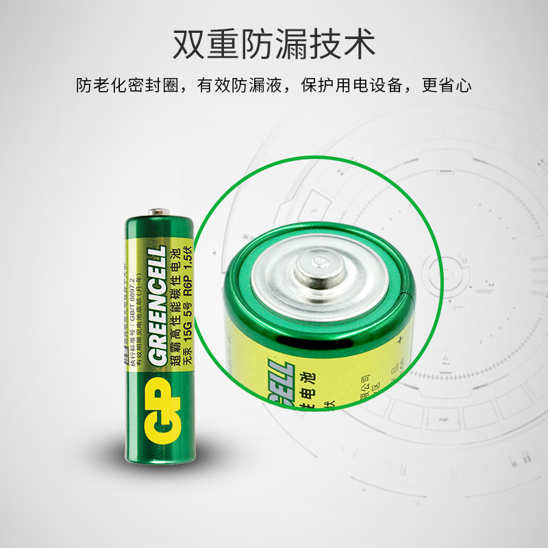 超霸(GP)5号电池40粒五号碳性干电池适用于耳温枪/血氧仪/血压计/血糖仪/鼠标等5号/AA/R6P 单位:盒