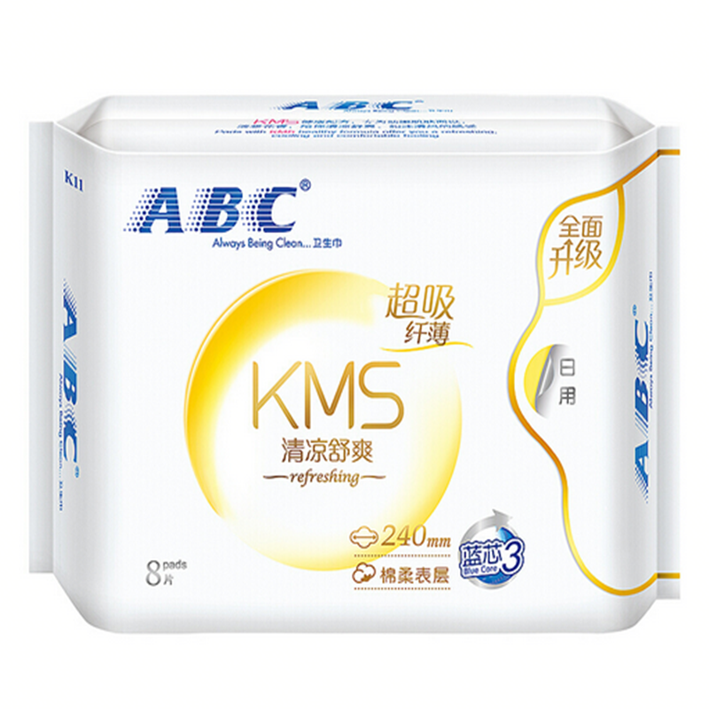 ABC卫生巾日用纤薄棉柔240mm*8片 姨妈巾K11高清大图