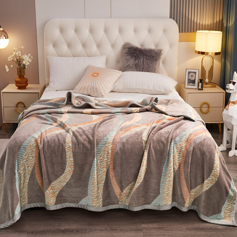 约克罗兰四季平纹绗缝毛毯200×230cm聚酯纤维混纺填充轻盈温暖舒适设计 150*200cm