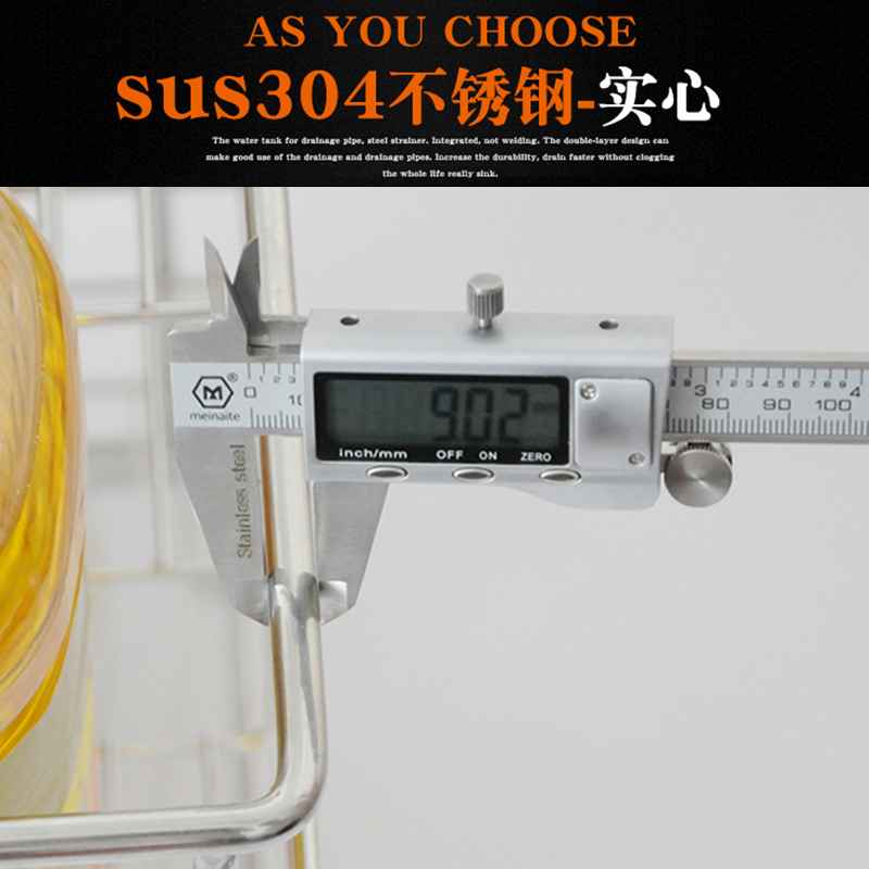304不锈钢调味篮拉篮全实心加厚圆钢厨房厨柜拉篮置物架缓冲阻尼抽屉式开门式多功能调味篮导轨