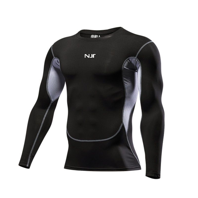 南极人运动紧身衣男健身服短袖长袖速干衣篮球训练跑步弹力视频