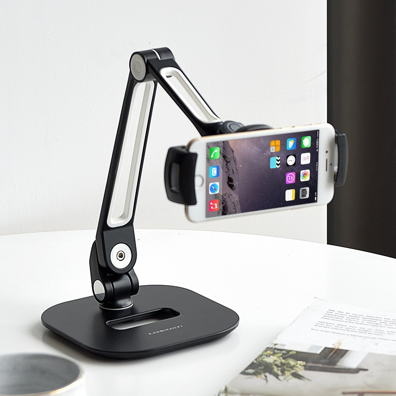 火豹手机支架桌面金属折叠支夹平板电脑ipad通用办公桌上高度可调黑色