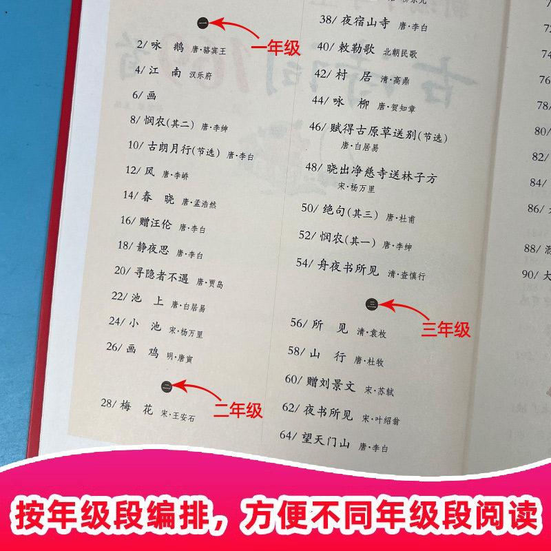 [完整版]唐诗三百首 小学通用 [正版]新编小学生古诗词169首人教版诗文大全分级阅读儿童阅读小古文100篇文言文一年级高清大图