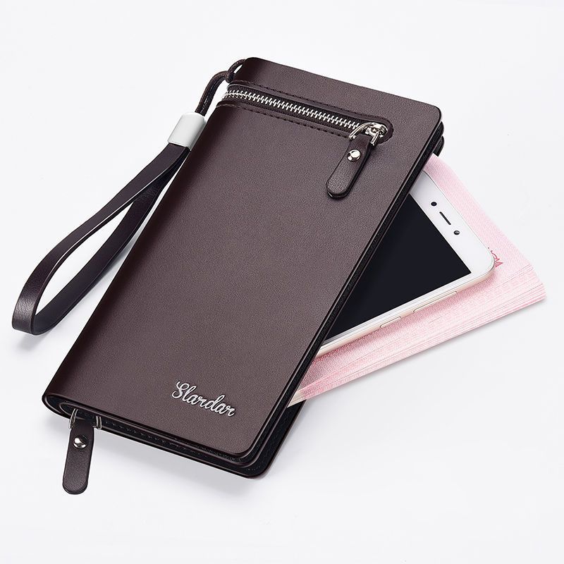 派尼美特男士长款商务拉链钱包韩版男款休闲多卡位手拿包青年手机包潮