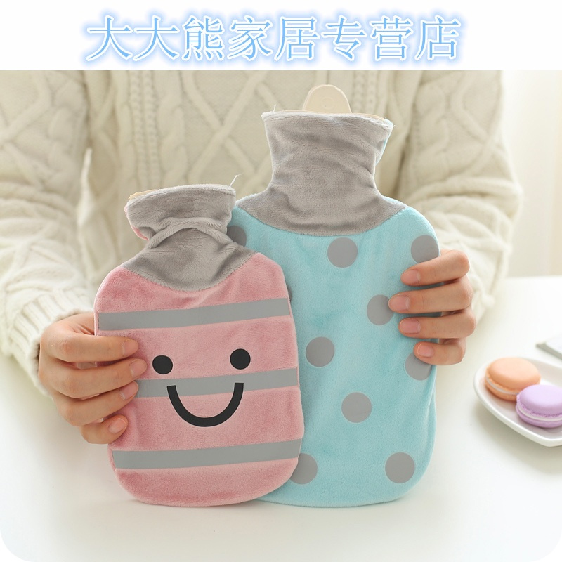 卡通热水袋充水大号注水痛经暖宫毛绒橡胶暖水袋迷你暖手宝