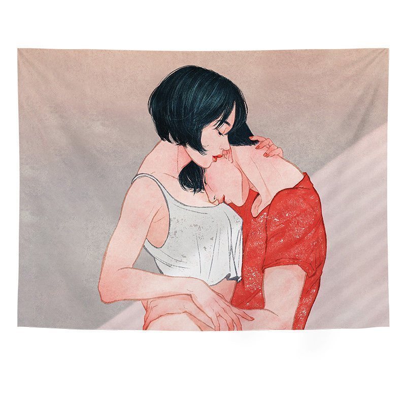 汐岩背景布风挂布挂毯主播卧室宿舍租房卧室装饰房间改造墙布 GT302宽150cm-高130cm（收藏加购送安装包+星星