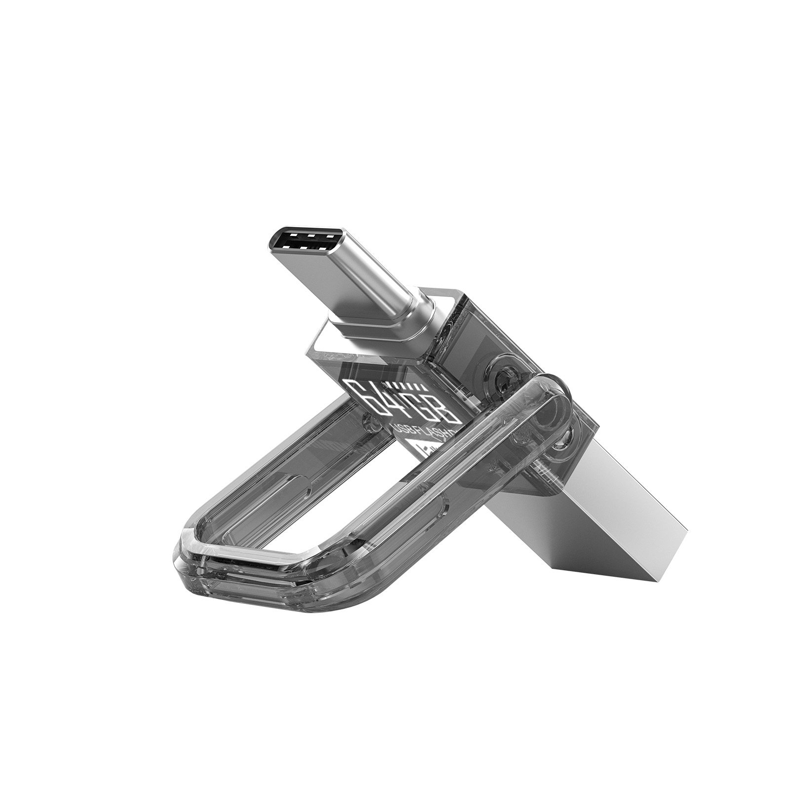 纽曼(Newmine)UD29 64GB U盘 灰色 Type-C USB3.0 高速接口 双接口 分区加密 手机电脑高清大图