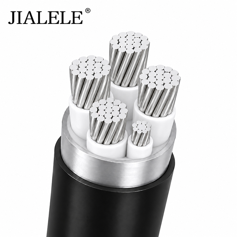 JIALELE 铝芯电缆 YJLV22-4*400+1*185 0.6/1KV 米高清大图
