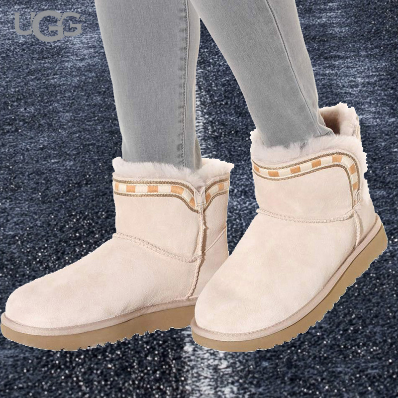 [直营]UGG(UGG) Rosa Maria系列民族风刺绣装饰女士短筒平跟短靴羊皮休闲雪地靴女靴1014611