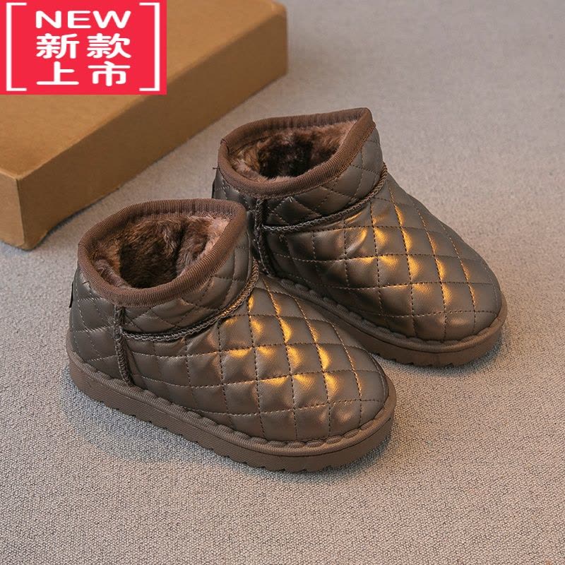 可莉允儿童雪地靴2022冬季新款男童大棉冬鞋女童靴子短靴雪地棉防水防滑图片
