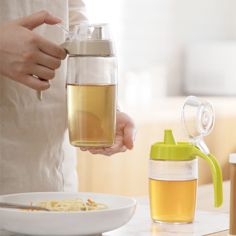 茶花油壶玻璃厨房家用油罐壶塑料小酱油醋壶装香油调料瓶油瓶高清大图