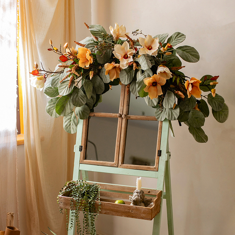 掬涵设计师仿真花套装壁挂花带干花网红花艺墙饰装饰橱窗布置绢花hh