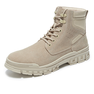 骆驼高帮英伦风男靴