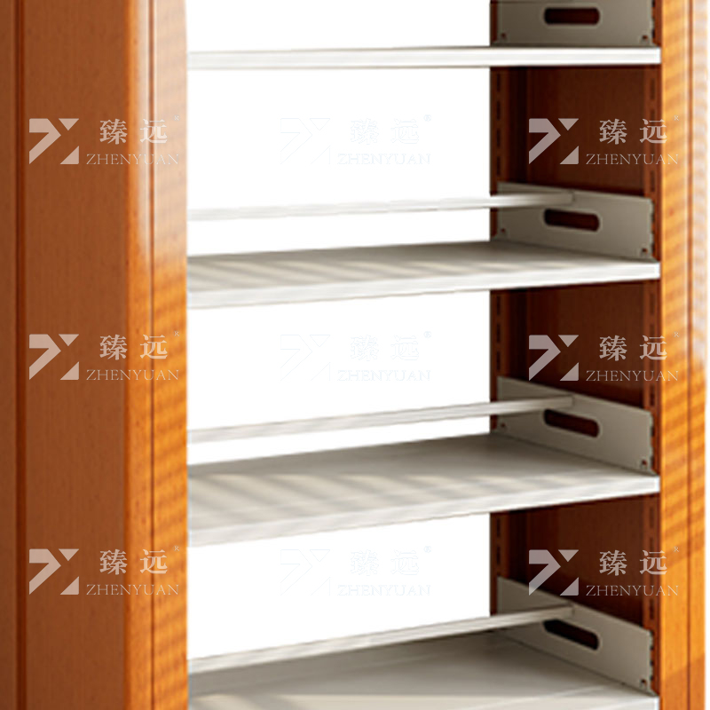 臻远 ZY4072631 钢制书架黄色转印图书馆书架资料架 双面6层一列一组 1000*450*2000高清大图