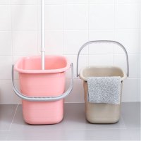 [小号粉色]塑料手提小号水桶家用加厚洗衣桶子储水桶洗车圆桶塑料桶洗衣桶简约创意生活日用清洁工具