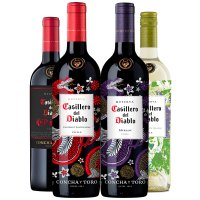 智利原瓶进口红魔鬼(Casillero del Diablo)尊龙黑金系列葡萄酒4瓶组合装750ml*4瓶