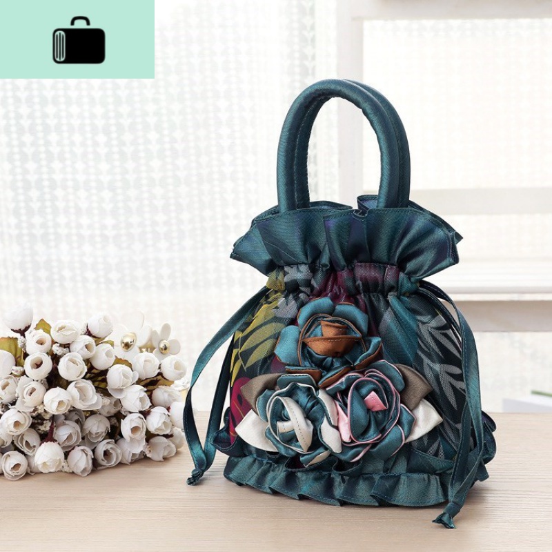 民族风2020春季女包手提布艺包包绣花刺绣手拎迷你化妆零钱小布包NEW LAKE女士钱包/卡包高清大图