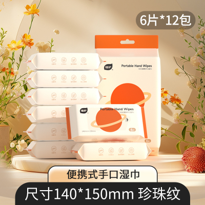 植护湿纸巾小包便携迷你湿巾手口专用湿巾清洁湿巾纸家用实惠装 2提 共12小包