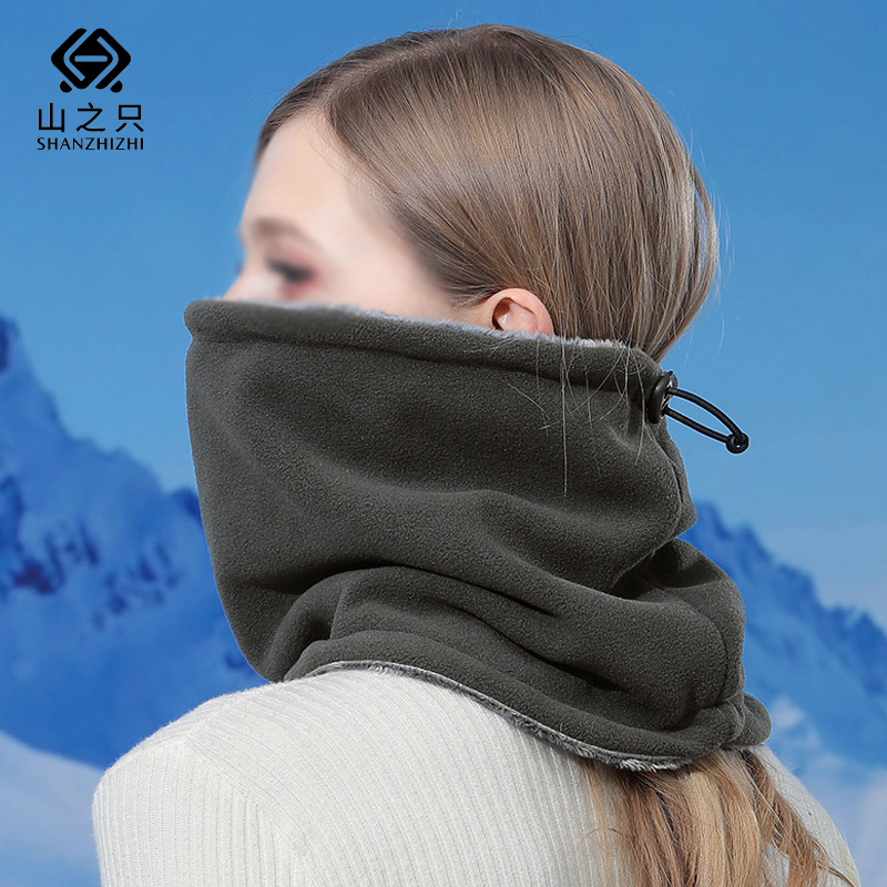 山之只 冬季防寒面罩脖套 黑色均码 个高清大图
